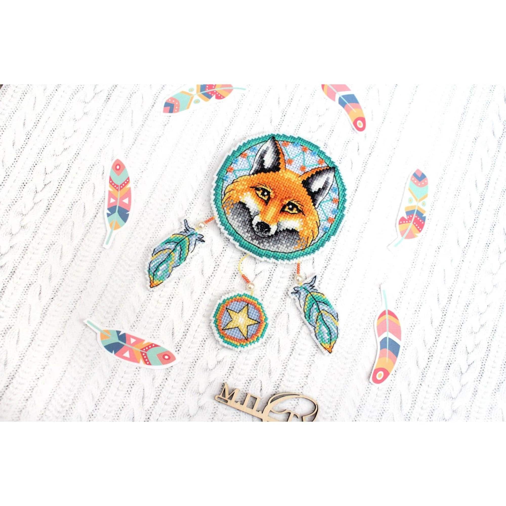 MP Studia Fox Ornament Plastic Canvas Counted Cross Stitch Kit